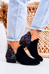 Women's Leather Boots Maciejka Black With Flowers 04091-57