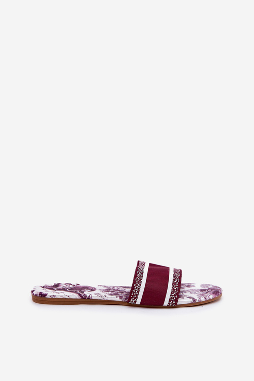 Patterned Flat Sandals Women Bordeaux Leysi