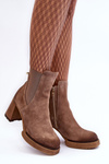 Suede Boots On Heel Liresa Brown