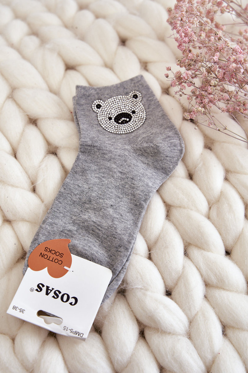 Women's Cotton Socks With Cosas Grey