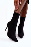 Women's High Boots With A Sock On A Heel Black Luisell