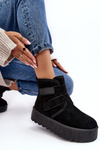 Women's Platform Snow Boots Black Naredi