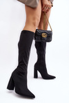 Women's Black Over-the-Knee Boots with Chunky Heel Fatuma