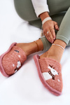 Women's Christmas Slippers With Reindeer Pink Millio