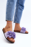 Women's Purple Flower Slides Lulania