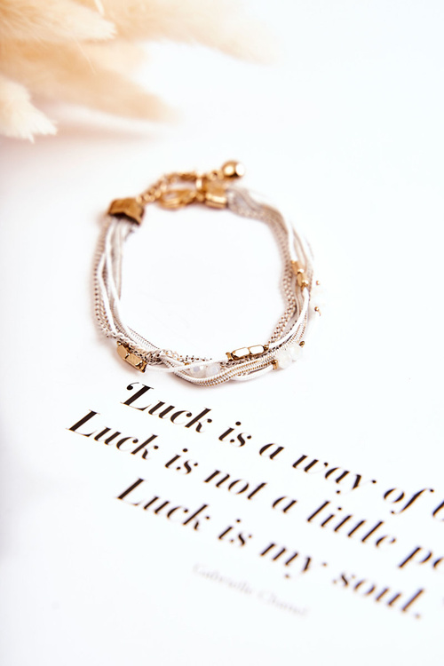 Women's Adjustable Bracelet With Crystals White
