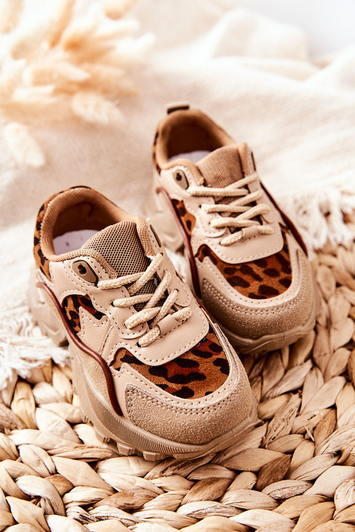 Children's Sport Shoes Sneakers Beige and Brown Nila