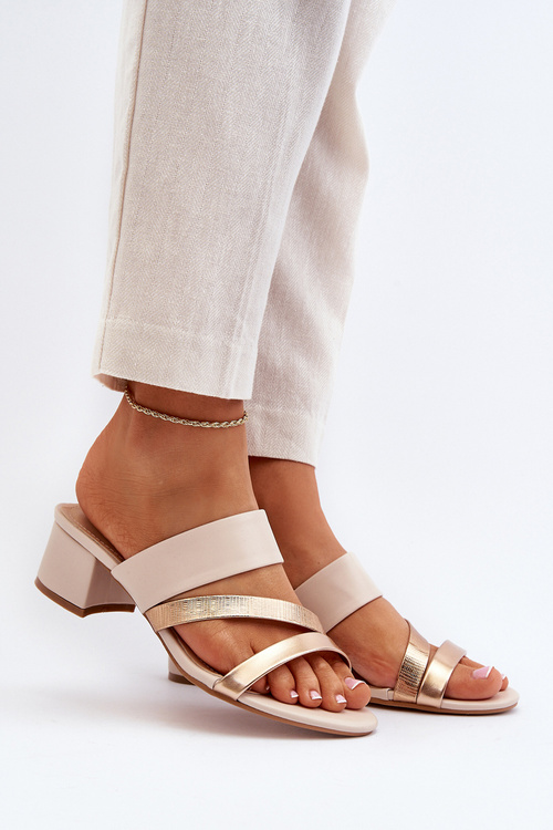 Women's Low Heel Beige Sandals Rosila