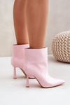 Patent Ankle Boots With Pointed Toe Light Pink Seliri