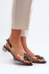 Transparent sandals with low heel and decoration Black D&A MR38-383