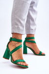Women's Suede Heel Sandals Green Lanes