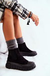 Fashionable Slip-On Boots On The Platform Black Jenna