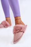 Women's Warm Slippers With Fur Light pink Franco