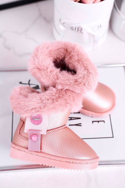 Children's snow boots warm with fur pink Marella