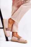 Women's Slip-On Espadrilles With Cubic Zirconia Pink Massal