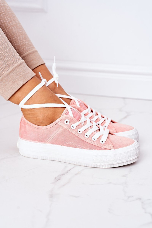 Damskie Tenisówki Na Platformie Lee Cooper LCW-21-31-0125L Koralowe 