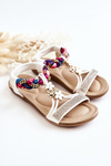 Children's Slip On Sandals White Sammi 