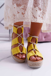 Women's Platform Sandals Suede Yellow Ergola