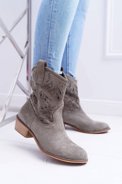 Women's Stiletto Boots Slip-on Cowboy Boots Olive Lalu
