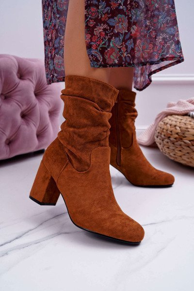 Women's Stiletto Boots Camel Suede Endless