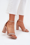 Shiny Women's Heeled Sandals Rose Gold Kavina