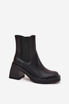 Womens Ankle Boots On Heel Black Thalira