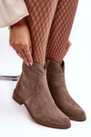 Women's Suede Boots with Zip Dark Beige Nicole 2829