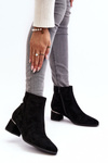Women's Suede Boots on Heel Black Mebassa