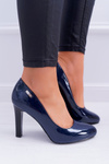 Women's Lacquered Stiletto Blue Sergio Leone Campbell pumps