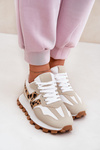 Sneakers Sports Shoes Women's Leopard Beige Kalelia