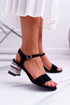 Women's Stiletto Sandals Colored Heel Black Niente