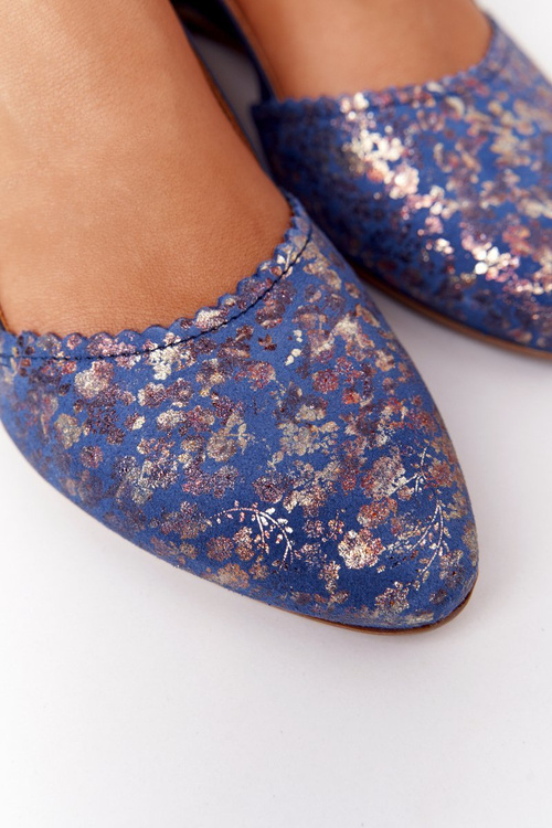 Leather Ballerinas Maciejka4972A-17 Navy Blue