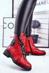 Women's Flat Boots Red Aspen