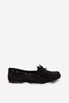 Women's moccasins with fringes and bow black Olivianne