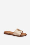 Women's Slippers with Beige Ornament Ollavia