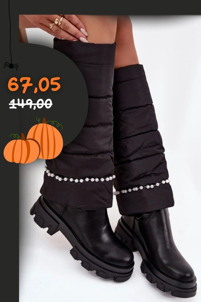 Women's insulated boots with beads Black Irvette