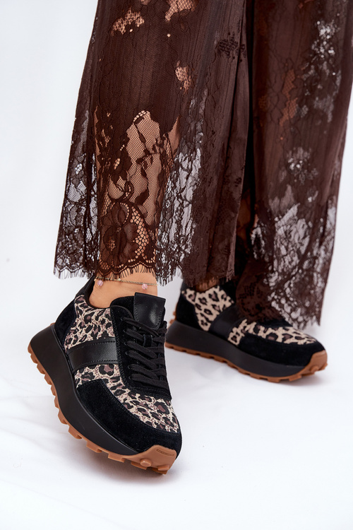 Suede Women's Sneakers On Platform Panther Vinceza 66793 Beige