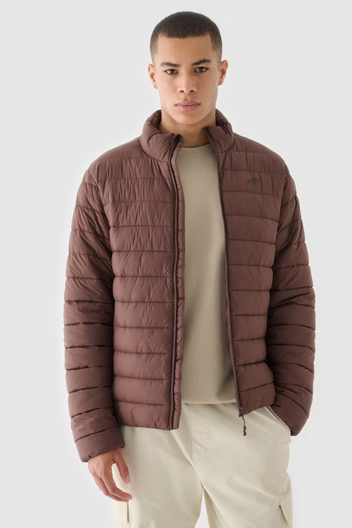 Men's Down Jacket With Synthetic Filling Brown 4F 4FWAW24TDJAM483-80S