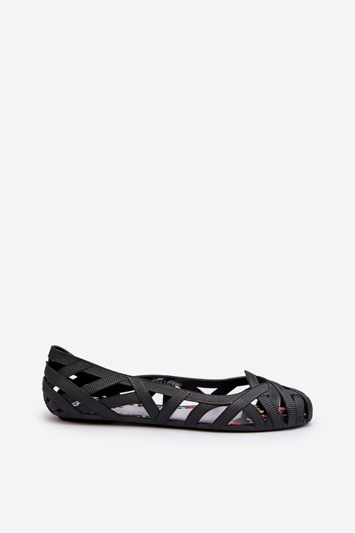 Women's Rubber Ballerina Flats Black Salam