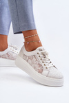 Lace Women's Sneakers On Platform S.Barski HY51-059 White