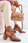 Suede Pumps On A Heel Laura Messi 2309 Beige