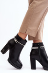Women's Heeled Boots with Ornament Black Carolla
