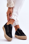 Fashionable Braided Sneakers Lee Cooper LCW-23-31-1797L Black