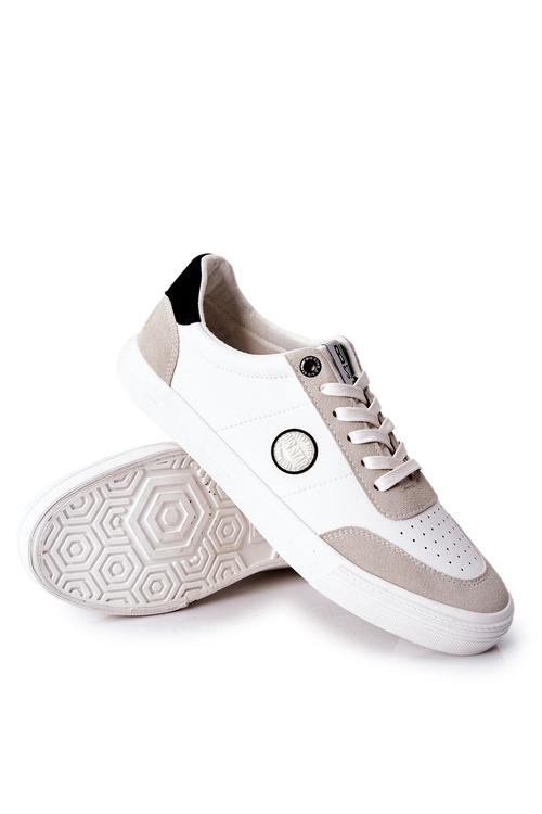 Men's Leather Sneakers Big Star II174009 White-Beige