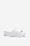 Women's Thick Sole White Slides Oreithano