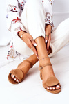 Suede Sandals On A Block Heel Maciejka 5198A-29 Camel