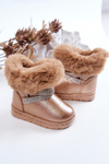 Children's Snow Boots With Cubic Zirconia Gold Hollee