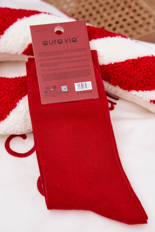 Men's Christmas Socks Laughing Santa Red