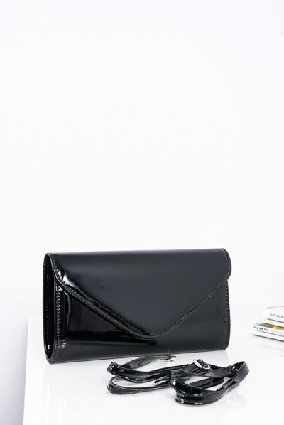 Women's Black Lacquered Handbag Clutch Bag