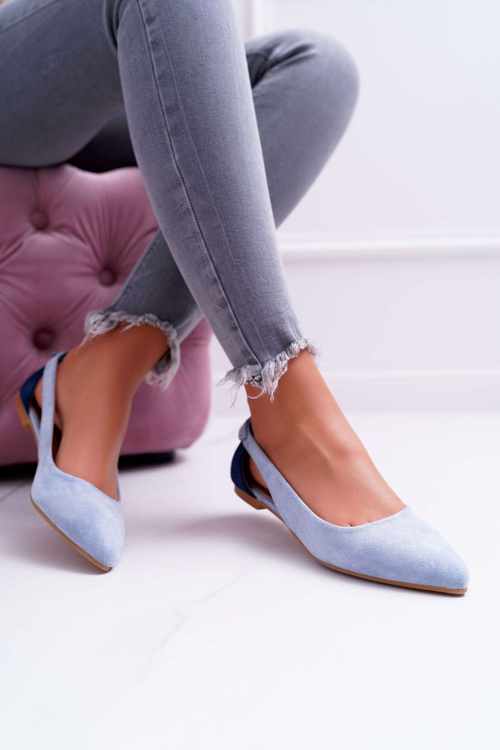 Lu Boo Ballerinas Pointed Suede Blue Better
